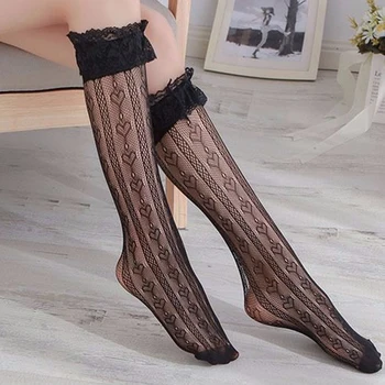 Hizmetçi Sevimli Dantel Lolita Çorap Siyah Beyaz Kazık Kazık Çorap Tatlı Kadın Kız T Yay Çorap Kız Kadın Cosplay Kostümleri Aksesuarları