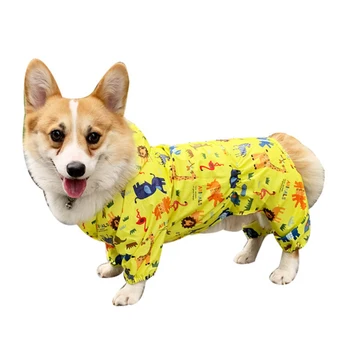 Köpek Yağmurluk Tulum Su Geçirmez Giyim için Köpek Yağmur Ceket Schnauzer Pug Fransız Bulldog Galce Corgi Giysileri Pet Kıyafet 2021 2