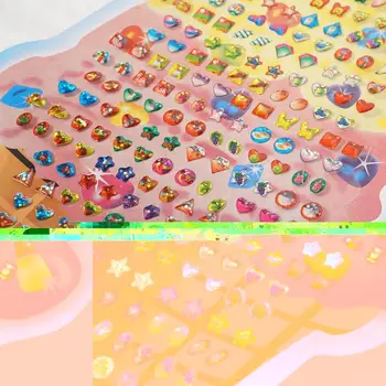 Güzel Çocuk Kız Üç Boyutlu Kristal Sopa Oyuncaklar Vücut PVC Sticker Malzeme Takı Çocuk Parti Oyuncak Küpe Çanta Ca X3I0