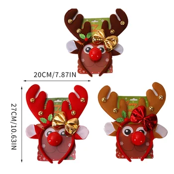 Kırmızı Noel Saç Bandı Karikatür Santa Ağacı Elk Boynuzları Kafa Merry Christmas Dekor Yetişkin Çocuk Naviidad Hediyeler Noel Oyuncaklar