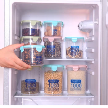 Mutfak Mühürlü saklama kutusu Tahıl Dağıtıcı Gıda Depolama Tankı Dönen Kuru Durumda Un Tahıl depolama şişesi Gıda Bardak Konteyner