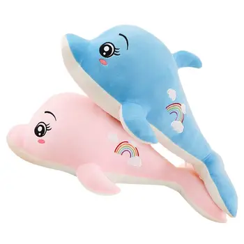 60-130 cm Yunus peluş oyuncaklar Yumuşak Dolması Peluş Hayvanlar Oyuncak doğum günü hediyesi Çocuk kız Oyun Arkadaşı Bebek Uyku Ortağı