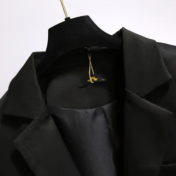 Yeni 2021 İlkbahar Sonbahar Artı Boyutu Kadın Giyim Boy Blazer Uzun Kollu Casual Kore Siyah Blazers Coat 3XL 4XL 5XL 6XL 7XL