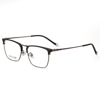 Saf Titanyum Ultra Hafif Rahat Erkek Gözlük Çerçevesi Miyopi Okuma Optik Reçete Büyük Çerçeve Kare Gözlük 1