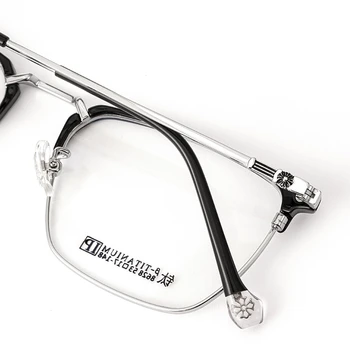Saf Titanyum Ultra Hafif Rahat Erkek Gözlük Çerçevesi Miyopi Okuma Optik Reçete Büyük Çerçeve Kare Gözlük 4