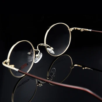 ESNBIE Vintage Gözlük Erkekler Kadınlar ıçin Küçük Yuvarlak Metal Gözlük Çerçeveleri Optik Cam Reçete Gözlük Óculos de gri