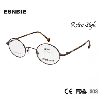 ESNBIE Vintage Gözlük Erkekler Kadınlar ıçin Küçük Yuvarlak Metal Gözlük Çerçeveleri Optik Cam Reçete Gözlük Óculos de gri 5