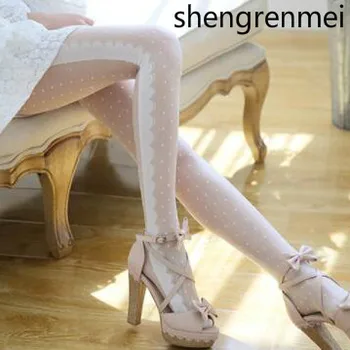 Shengrenmei 2019 Seksi Kadın Şeffaf Külotlu Çorap Sevimli Çorap Yaz Ince Beyaz Siyah Yan Dantel Desen Çorap Dropshipping