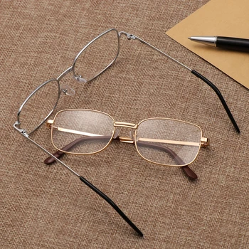 Erkek Kadın okuma gözlüğü Şeffaf Len Metal Çerçeve Presbiyopik Gözlük Büyüteç Büyüteç Gözlük +1.0+1.5+2.0+2.5+3.0+3.5 +4.0 1