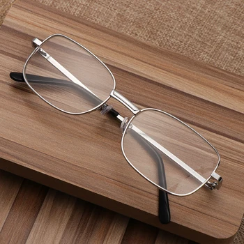 Erkek Kadın okuma gözlüğü Şeffaf Len Metal Çerçeve Presbiyopik Gözlük Büyüteç Büyüteç Gözlük +1.0+1.5+2.0+2.5+3.0+3.5 +4.0 5