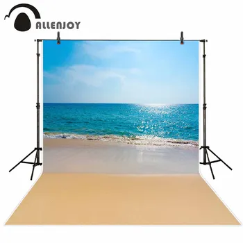 Allenjoy fotoğraf stüdyosu arka mavi gökyüzü plaj manzara kum sakin deniz suyu zemin Tropikal yaz photocall 0