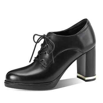 MoonMeek 2021 Yeni Varış Kadın Pompaları Hakiki Deri Yüksek Topuklu bayan ayakkabıları Bahar Sonbahar Düz Renk Ofis Elbise Ayakkabı 1