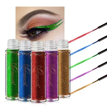 12 Renkler Sıvı Glitter Eyeliner Su Geçirmez Uzun Ömürlü Göz Farı Pırıltılı Köpüklü Makyaj Elmas Eyeliner Kozmetik 1