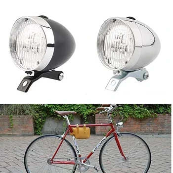 Retro Vintage Bisiklet 3LED ön ışık far emniyet uyarı gece lambası Bisiklet dekorasyon siyah gümüş