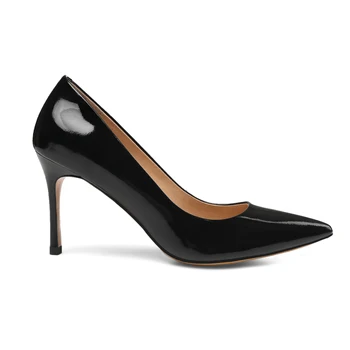 Kadın Pompaları Ayakkabı Patent Deri Ayakkabı Kadınlar Için Moda Sivri Burun Klasik Kadın Ayakkabı Ince Yüksek Topuk Ayakkabı Bayanlar Için Boyutu 3