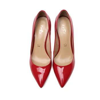 Kadın Pompaları Ayakkabı Patent Deri Ayakkabı Kadınlar Için Moda Sivri Burun Klasik Kadın Ayakkabı Ince Yüksek Topuk Ayakkabı Bayanlar Için Boyutu 5