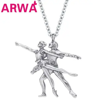 ARWA Alaşım Antik Gümüş Kaplama Zarif Bale Dansçısı Kız Kolye Kolye Zinciri Metal Takı Kadın Kızlar Gençler Için Çocuk Hediye
