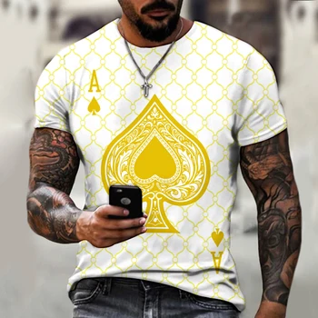 Yeni 3d erkek baskılı tişört moda maça Bir yenilik eğlenceli kişilik gömlek sokak hip-hop eğilim artı boyutu sokak giyim