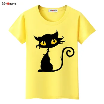 Bgtomato Sıcak!!! serin siyah kedi 3D T-Shirt kadın güzel karikatür sevimli gömlek Marka kaliteli rahat üstleri sıcak satış yaz tee 3