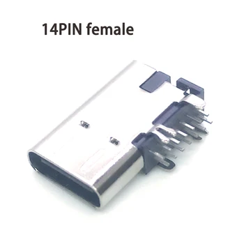 2 adet 5 adet USB 3.1 Tip-c Yan Dikey 14 Pin Plug-in DIP Güç Şeridi Dağı Bağlayıcı Yüksek Kalite Kadın Soket Jack 90 Derece