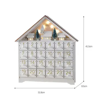 Beyaz Noel pille çalışan ışık-Up ev Advent takvimi dijital takvim süsler yılbaşı dekoru ev el sanatları süsler