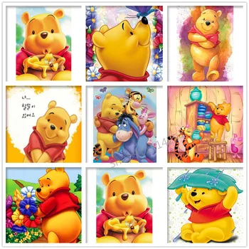 Disney Karikatür Winnie the Pooh 5d Dıy Elmas Boyama Elmas Embroiderya Tam Elmas Mozaik Resim Rhinestones Çapraz 1
