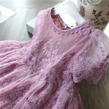 Dantel Prenses Elbise Düğün Parti Çocuklar Kızlar ıçin Elbiseler gündelik Giyim Çiçek Kız Elbise çocuk Giyim 3-8 Yıl Vestidos 2