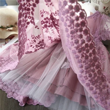 Dantel Prenses Elbise Düğün Parti Çocuklar Kızlar ıçin Elbiseler gündelik Giyim Çiçek Kız Elbise çocuk Giyim 3-8 Yıl Vestidos 3